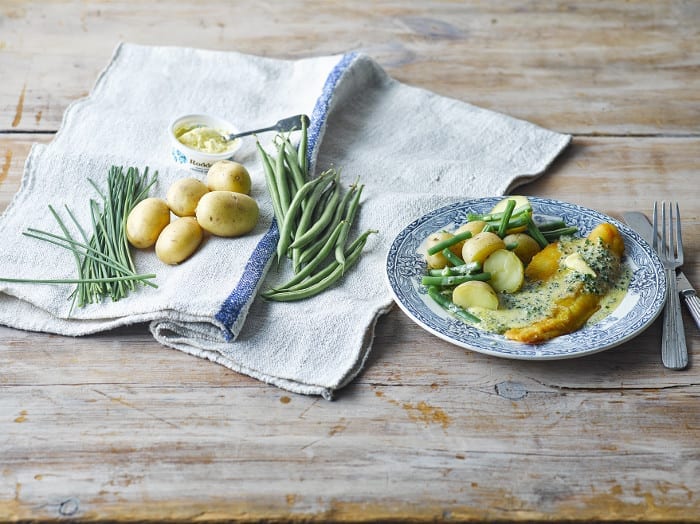 Smoky Fish With Chive Butter Sauce recipe