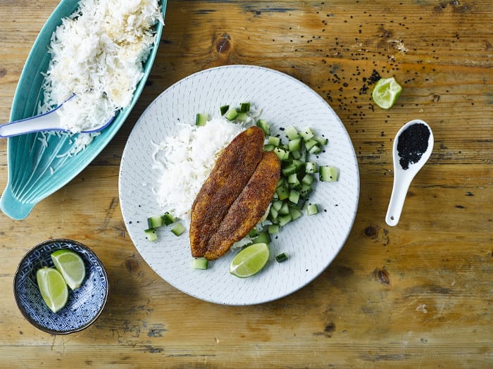 Curried Fish With Coconut Lime Rice
