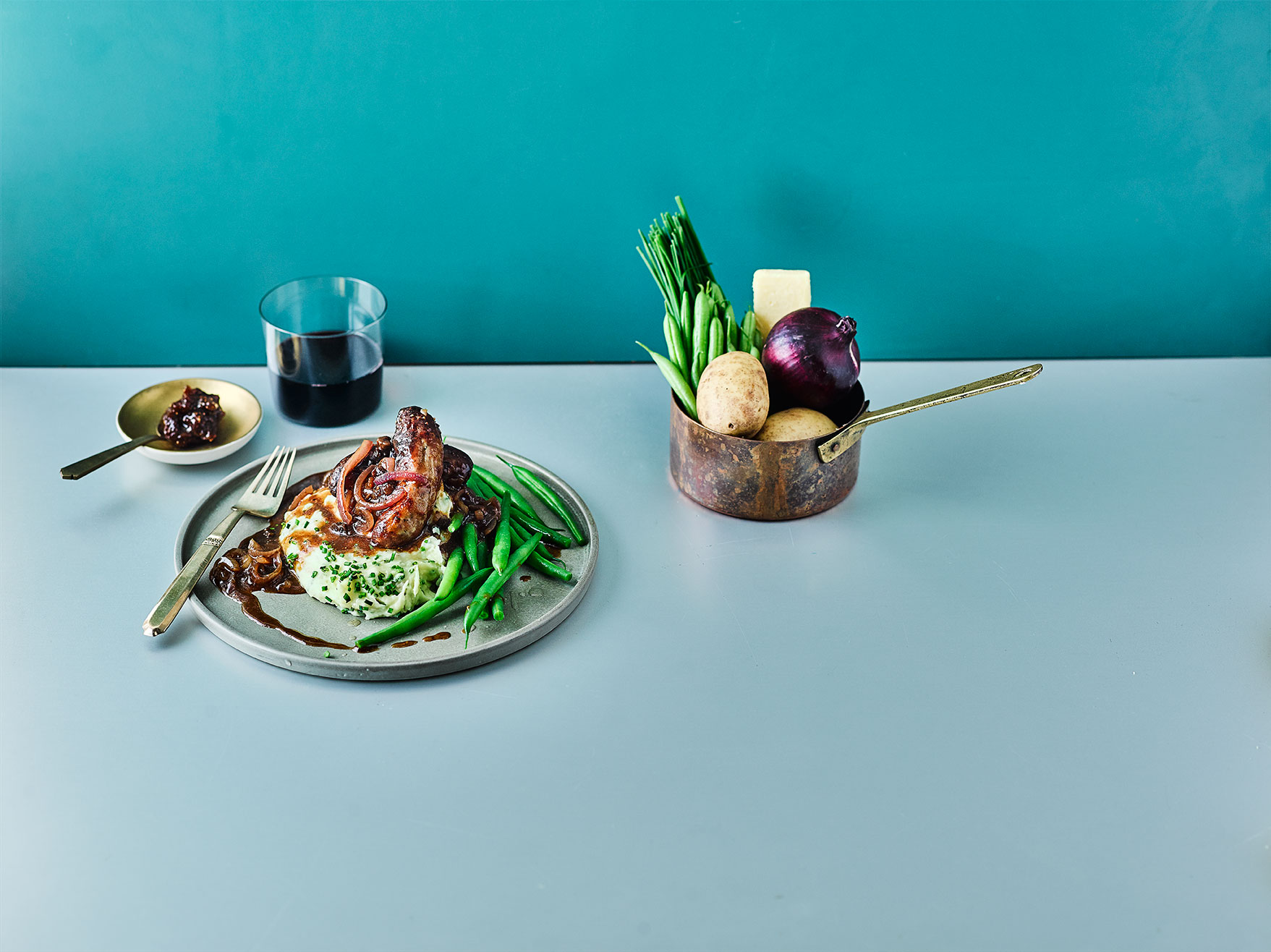 Sausages, Mash and Figgy Gravy Comfort Food