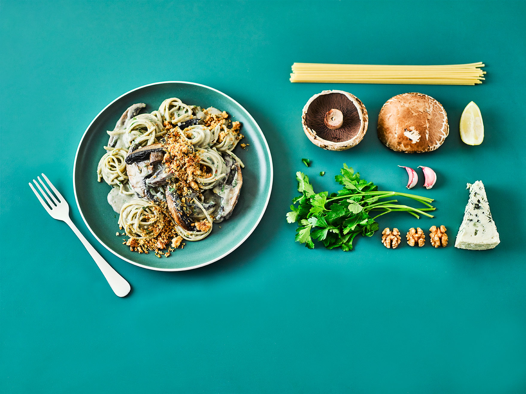 Blue Cheese and Mushroom Linguine Comfort Food
