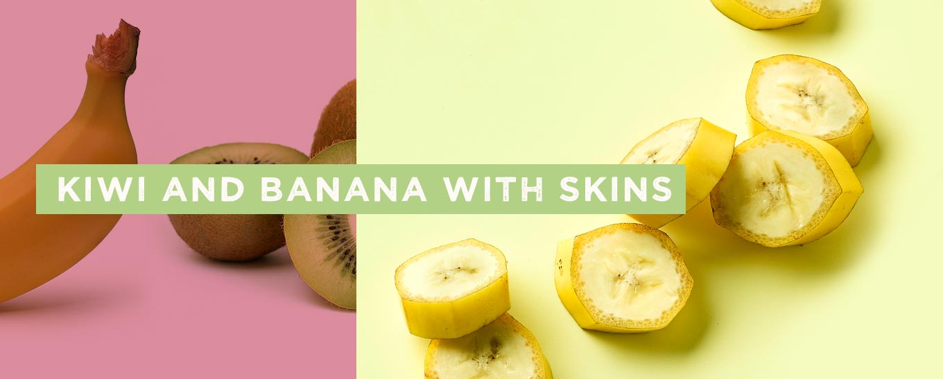 kiwi and banana with skins smoothie