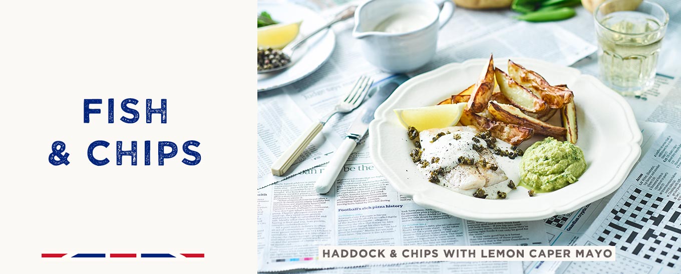 Haddock & Chips with Lemon Caper Mayo recipe