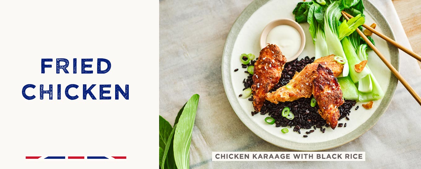 Chicken Karaage With Black Rice Recipe