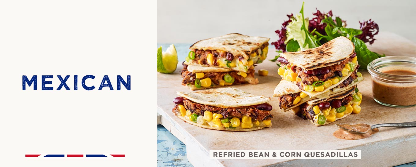 Refried Bean & Corn Quesadillas