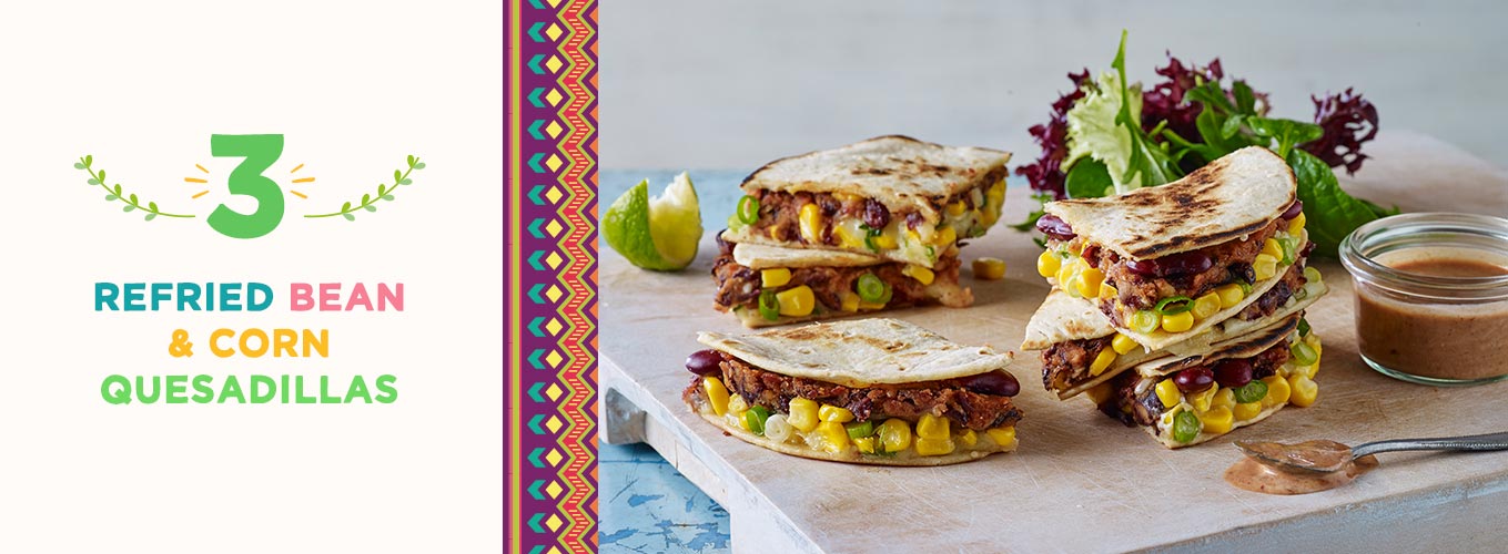 Refried Bean & Corn Quesadillas recipe